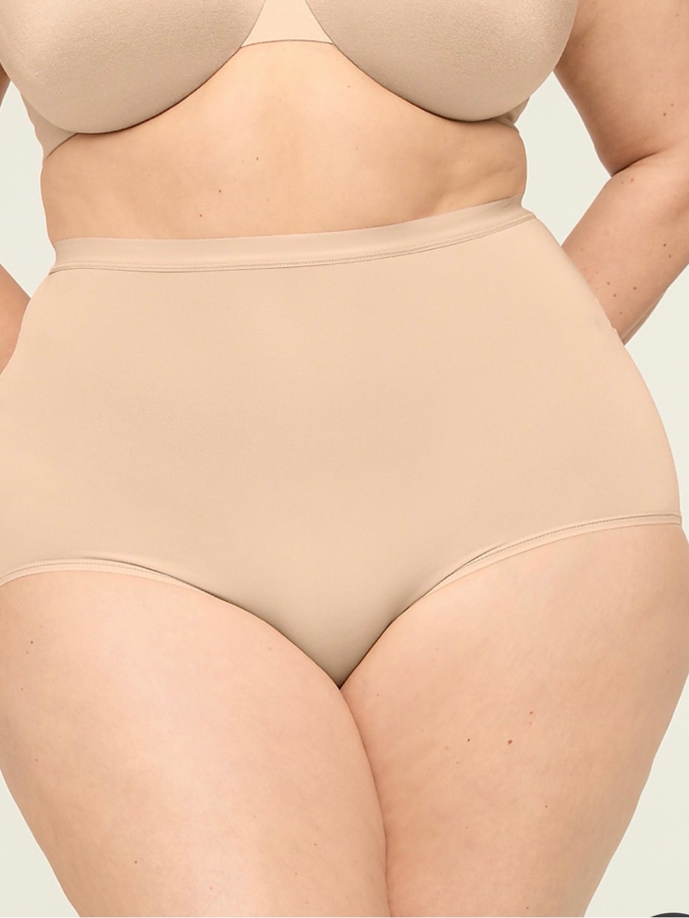 Cacique 26/28 Plus Size No-Show High Waist Brief Silky Panties in Cafe Mocha NWT